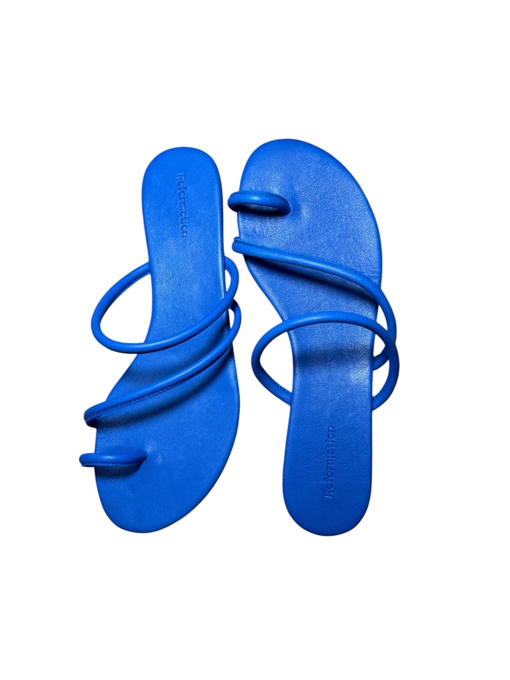 Reformation Ludo Toe Ring Strappy Flat Sandals - Cobalt Blue Size 6 - Picture 5 of 8